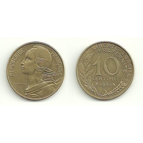 (929) Francia. 1974. 10 Centimes (MBC)