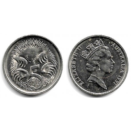 (80) Australia. 1991. 5 Cents (EBC)