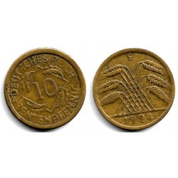 (33) Imperio Alemán (Weimar). 1924(E). 10 Rentenpfennig (MBC)