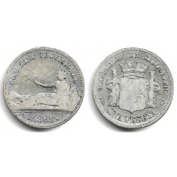 Gobierno Provisional. 1869. 1 Peseta (BC/BC-) (Plata) Ceca de Madrid SN-M