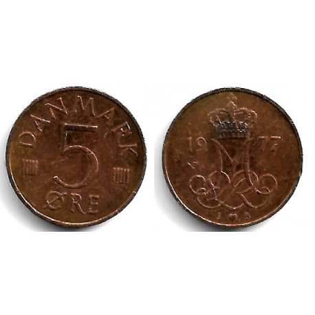 (859.1) Dinamarca. 1977. 5 Ore (MBC)