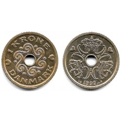 (873.1) Dinamarca. 1992. 1 Krone (EBC)