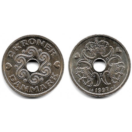 (874.1) Dinamarca. 1997. 2 Kroner (EBC+)