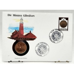 Gibraltar. 1989. Sobre Conmemorativo con Sello y Moneda (Nuevo)