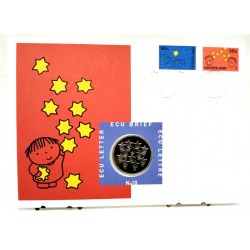 Países Bajos. 1995. Sobre Conmemorativo con Sello y Moneda (Nuevo) Ecu Letter