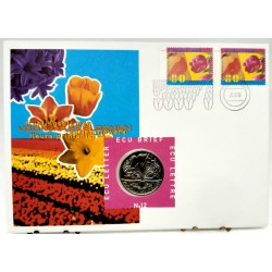 Países Bajos. 1996. Sobre Conmemorativo con Sello y Moneda (Nuevo) Flores de Primavera