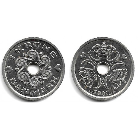 (873.1) Dinamarca. 2001. 1 Krone (EBC+)