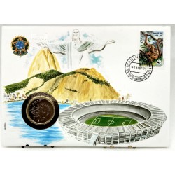 Brasil. 1985. Sobre Conmemorativo con Sello y Moneda (Nuevo)