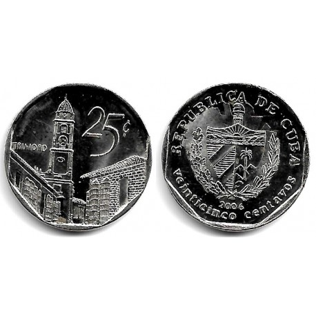 (577.2) Cuba. 2006. 25 Centavos (EBC) Exceso de metal en reverso