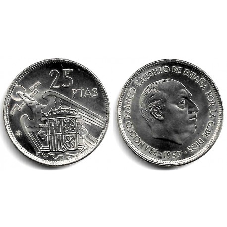 Estado Español. 1957*(75). 25 Pesetas (SC)