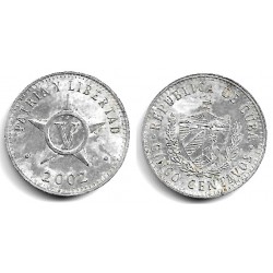 (34) Cuba. 2002. 5 Centavos (BC+)