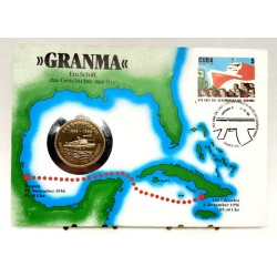 Cuba. 1986. Sobre Conmemorativo con Sello y Moneda (Nuevo) Granma