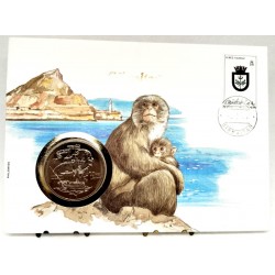 Gibraltar. 1984. Sobre Conmemorativo con Sello y Moneda (Nuevo)