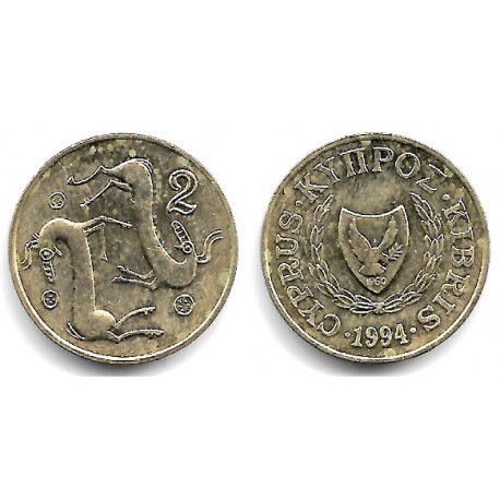 (54.3) Chipre. 1994. 2 Cents (EBC)