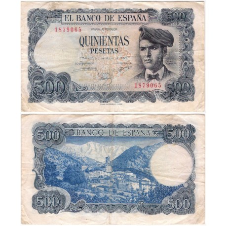 Estado Español. 1971. 500 Pesetas (BC+) Sin Serie
