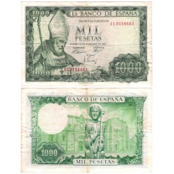 Estado Español. 1965. 1000 Pesetas (BC+/MBC-) Serie 1L
