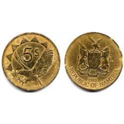 (5) Namibia. 1993. 5 Dollars (BC/BC+)