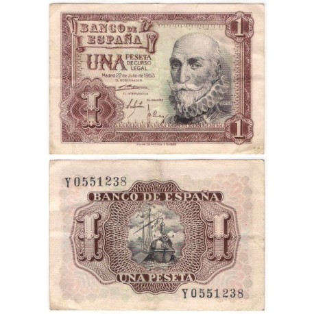 Estado Español. 1953. 1 Peseta (MBC) Serie Y