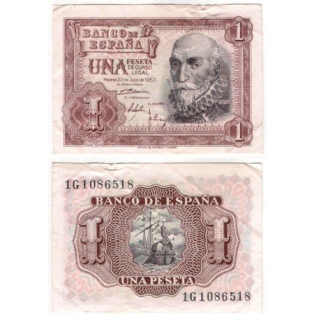 Estado Español. 1953. 1 Peseta (MBC+) Serie 1G