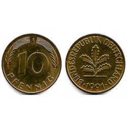 (108) Alemania. 1991(F). 10 Pfennig (MBC)