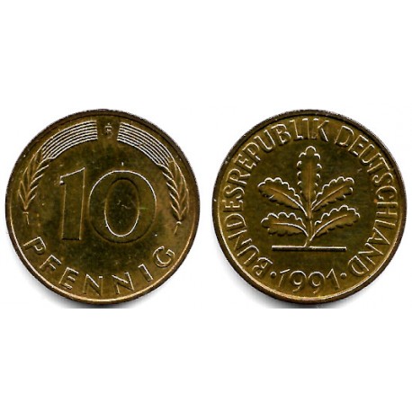 (108) Alemania. 1991(F). 10 Pfennig (MBC)