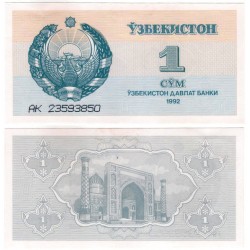 (61a) Uzbekistán. 1992. 1 Som (SC-)