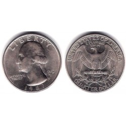 (A164a) Estados Unidos de América. 1987(P). Quarter Dollar (EBC-)