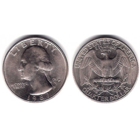 (A164a) Estados Unidos de América. 1987(P). Quarter Dollar (EBC-)