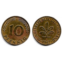 (108) Alemania. 1967(F). 10 Pfennig (MBC)