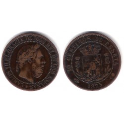Carlos VII. 1875. 10 Céntimos (MBC-) Ceca de Bélgica