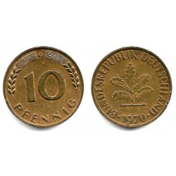 (108) Alemania. 1970(G). 10 Pfennig (MBC)