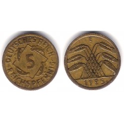 (39) Imperio Alemán (Weimar). 1925(E). 5 Pfennig (MBC)
