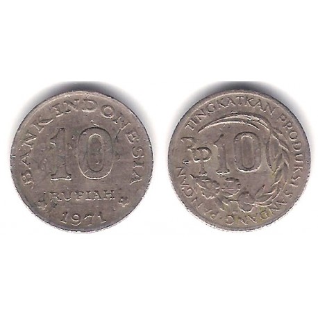 (33) Indonesia. 1971. 10 Rupiah (MBC)