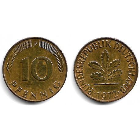 (108) Alemania. 1972(G). 10 Pfennig (MBC)