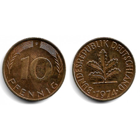 (108) Alemania. 1974(F). 10 Pfennig (MBC)