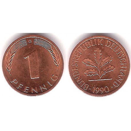 (105) Alemania. 1990(G). 1 Pfennig (SC)