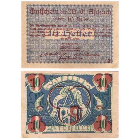 Aschach an der Donau. 1920. 10 Heller (EBC+)