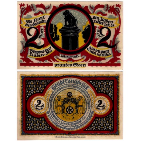 Osnabrück (Baja Sajonia). 1921. 2 Mark (EBC+)