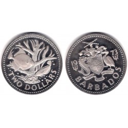 (15) Barbados. 1973. 2 Dollars (SC)