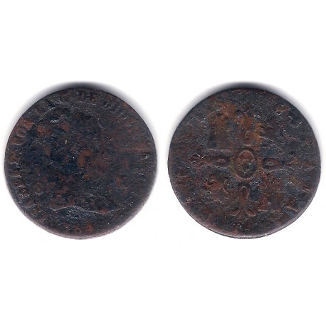 Isabel II. 1848. 8 Maravedi (BC-/RC+) Ceca de Jubia