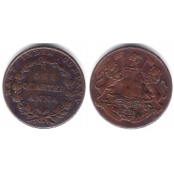 (446.2) India Británica. 1835. Quarter Anna (MBC) Bombay 25,2mm