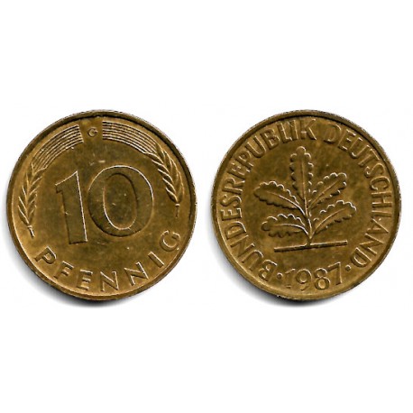 (108) Alemania. 1987(G) 10 Pfennig (MBC)