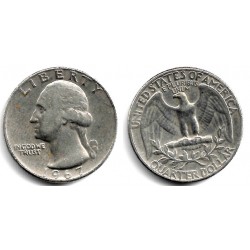 (164a) Estados Unidos de América. 1967. Quarter Dollar (MBC-)