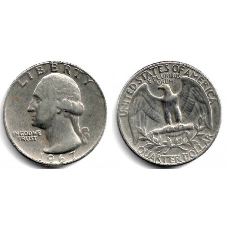 (164a) Estados Unidos de América. 1967. Quarter Dollar (MBC-)