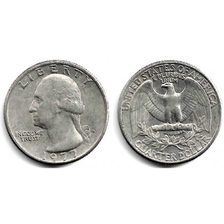 (A164a) Estados Unidos de América. 1977(D). Quarter Dollar (MBC)