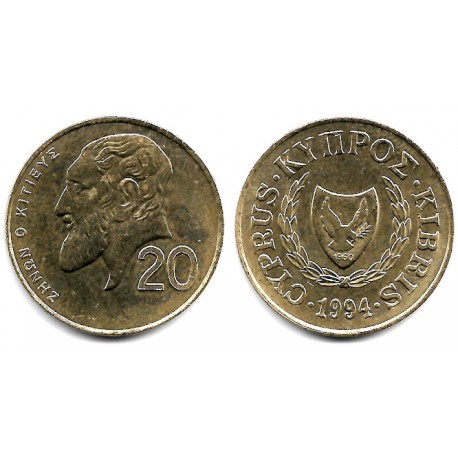 (62.2) Chipre. 1994. 20 Cents (EBC)