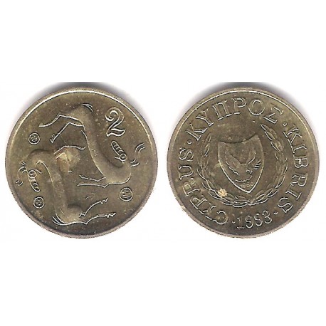 (54.3) Chipre. 1993. 2 Cents (EBC-)
