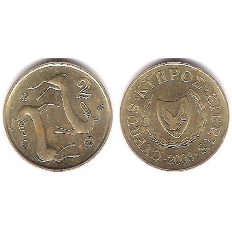 (54.3) Chipre. 2003. 2 Cents (EBC+)