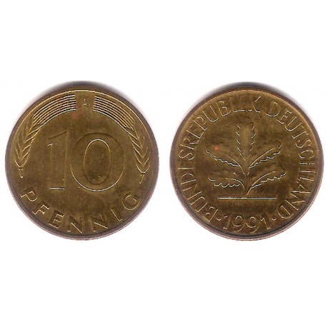 (108) Alemania. 1991(A). 10 Pfennig (MBC)