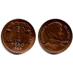 (179) Chile. 1949. 1 Peso (MBC+)